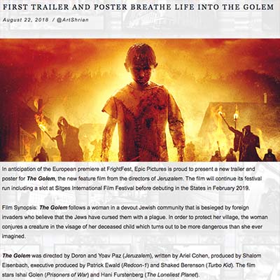 FIRST TRAILER AND POSTER BREATHE LIFE INTO THE GOLEM
